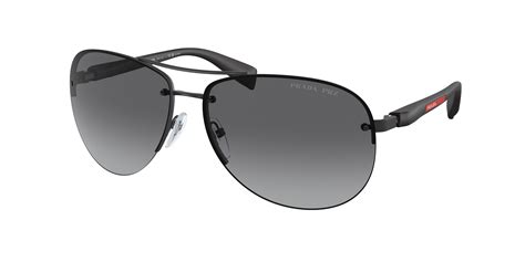 Prada Linea Rossa PS 56MS 65 Polarized Grey Gradient & Black .